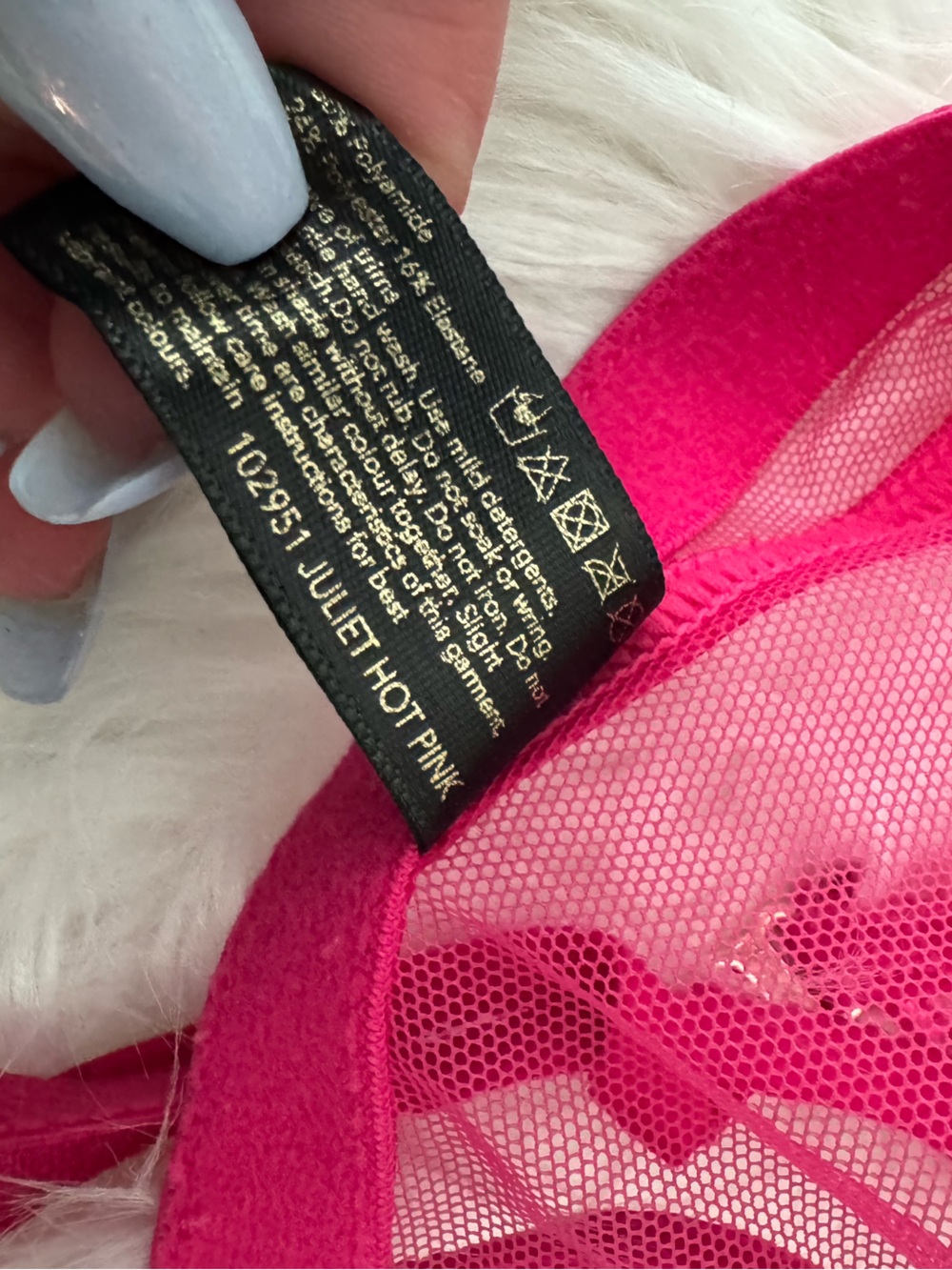Honey Birdette Juliet Sheer Heart Sequin Garter Suspender - Hot Pink (Medium) - Picture 4 of 8